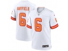 Tampa Bay Buccaneers #6 Baker Mayfield White with Orange Number Vapor Limited Jersey