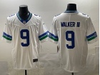 Seattle Seahawks #9 Kenneth Walker III White Throwback Limited Jersey