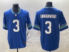 Seattle Seahawks #3 Nick Emmanwori Blue Throwback Limited Jersey