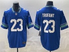 Seattle Seahawks #23 Marcus Trufant Blue Throwback Limited Jersey