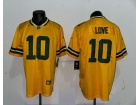 Green Bay Packers #10 Jordan Love Yellow Inverted Vapor Limited Jersey