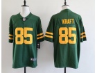 Green Bay Packers #85 Tucker Kraft Green with Yellow Number Throwback Limited Jersey