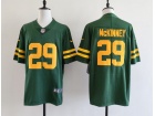 Green Bay Packers #29 Xavier McKinney Green with Yellow Number Throwback Limited Jersey