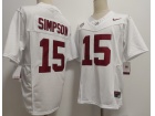 Alabama Crimson Tide #15 Ty Simpson White F.U.S.E Limited Jersey