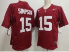 Alabama Crimson Tide #15 Ty Simpson Red F.U.S.E Limited Jersey