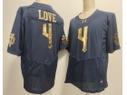 Notre Dame Fighting Irish #4 Jeremiyah Love Navy with Golden Number F.U.S.E Limited Jersey