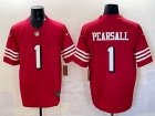 San Francisco 49ers #1 Ricky Pearsall Red Throwback Limited Jersey