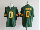 Green Bay Packers #0 Matthew Golden Green with Yellow Number Throwback Limited Jersey