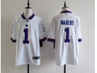 New York Giants #1 Malik Nabers White Color Rush Limited Jersey