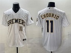 Milwaukee Brewers #11 Jackson Chourio White Limited Jersey
