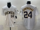 Milwaukee Brewers #24 William Contreras White Limited Jersey