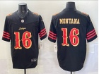 San Francisco 49ers #16 Joe Montana Black Rivalry Vapor F.U.S.E. Limited Jersey