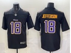 Minnesota Vikings #18 Justin Jefferson Black with Purple Number Fashion Limited Jersey