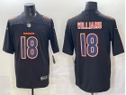 Chicago Bears #18 Caleb Williams Black with Purple Number Fashion Limited Jersey