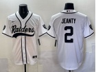 Las Vegas Raiders #2 Ashton Jeanty White Baseball Jersey