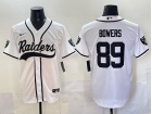 Las Vegas Raiders #89 Brock Bowers White Baseball Jersey