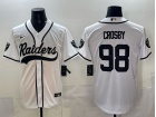 Las Vegas Raiders #98 Maxx Crosby White Baseball Jersey