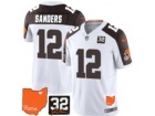 Cleveland Browns #12 Shedeur Sanders  White with Brown Shoulders F.U.S.E Limited Jersey