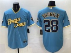 Milwaukee Brewers #28 Andrew Vaughn Baby Blue City Connect Jersey