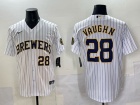 Milwaukee Brewers #28 Andrew Vaughn White Pinstripes Limited Jersey