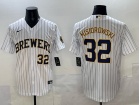 Milwaukee Brewers #32 Jacob Misiorowski White Pinstripes Players Limited Jersey