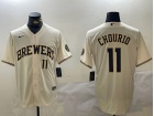 Milwaukee Brewers #11 Jackson Chourio Cream Players Limited Jersey