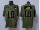 Green Bay Packers #10 Jordan Love Green 2025 Salute to Service Limited Jersey