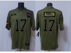 Buffalo Bills #17 Josh Allen Green 2025 Salute to Service Limited Jersey