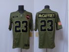 San Francisco 49ers #23 Christian Mccaffrey Green 2025 Salute to Service Limited Jersey