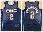 Oklahoma City Thunder #2 Gilgeous-Alexander Navy 2025-26 City Jersey