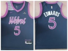Minnesota Timberwolves #5 Anthony Edwards Black/Purple City Jersey