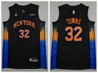 New York Knicks #32 Karl-Anthony Towns Black 2025-26 City Jersey