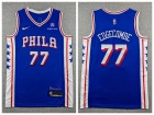 Philadelphia 76ers #77 V. J. Edgecombe Blue Jersey