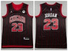 Chicago Bulls #23 Michael Jordan 2025 Black Pinstripes Statemen Jersey