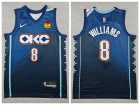 Oklahoma City Thunder #8 Jalen Williams Navy 2025-26 City Jersey