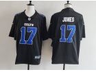 Indianapolis Colts #17 Daniel Jones Black with Blue Number Fashion Limited Jersey