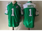 Philadelphia Eagles #1 Jalen Hurts Kelly Green with White Shoulders Limited Jersey
