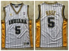 Indiana Pacers #5 Jalen Rose White Pinstripes Throwback Jersey
