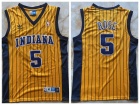 Indiana Pacers #5 Jalen Rose Yellow Pinstripes Throwback Jersey