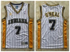 Indiana Pacers #7 Jermaine O'Neal White Pinstripes Throwback Jersey