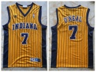 Indiana Pacers #7 Jermaine O'Neal Yellow Pinstripes Throwback Jersey