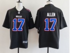 Buffalo Bills #17 Josh Allen Black with Blue Number Fashion Limited Jersey