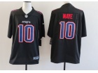 New England Patriots #10 Drake Maye Black with Blue Number Fashion Limited Jersey