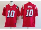 New England Patriots #10 Drake Maye Red Throwback Limited Jersey
