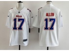 Buffalo Bills #17 Josh Allen White with Blue Number Fashion Limited Jersey