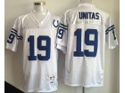Indianapolis Colts #19 Johnny Unitas White Throwback Jersey