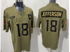 Minnesota Vikings #18 Justin Jefferson Green 2025 Salute to Service Limited Jersey