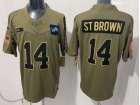 Detroit Lions #14 Amon-Ra St. Brown Green 2025 Salute to Service Limited Jersey