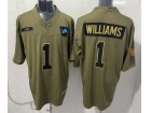 Detroit Lions #1 Jameson Williams Green 2025 Salute to Service Limited Jersey