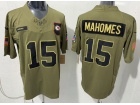 Kansas City Chiefs #15 Patrick Mahomes Green 2025 Salute to Service Limited Jersey